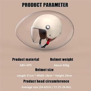 Retro 3/4 Motorcycle Half Helmets,DOT Approved Vintage Scooter Dirt-Bike Go-Kart Moped Electric Bicycle Light Quick Buckle Open Face ATV Helmet for Adult Men Women