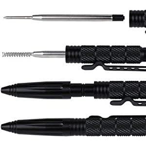 KEPEAK Military Tactical Pen, Professional Self Defense Pen, Emergency Glass Breaker Pen - Tungsten Steel, Writing EDC Survival Tool with 6 Refill