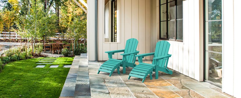 SERWALL Adirondack Chair with Cup Holders - Composite Adirondack Chairs Set of 2 HDPE Outdoor Chairs All Weather Use- Aruba
