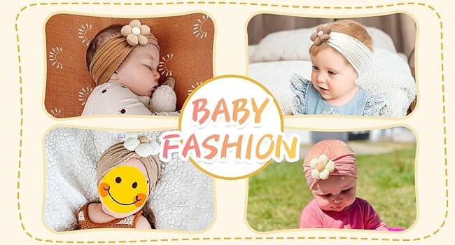 CÉLLOT 5 Pcs Baby Flower Headbands Baby Girls Nylon Headbands Soft Hairbands Hair Accessories for Newborn Infant Toddler Kids
