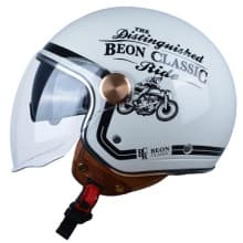 Open Face Motorcycle Helmet for Adults, DOT Approved,3/4 Retro Vespa Helmet, Dual Visors Men's and Women's Motorbike Casco for Moped Cruiser Bobber and Chopper