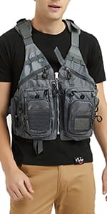 Obcursco Fly Fishing Vest for Men and Women with Breathable Mesh, Trout Fishing Gear, for Outdoors Stream Fishing