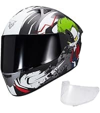 VCOROS Full Face Dual Visor Motorcycle Helmet for Adults Motorbike Street Bike Racing Helmets X9 DOT Approved with Black Visor