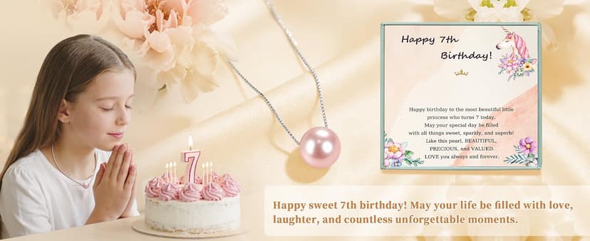 Sereney Birthday Gifts for Girls Women, Sterling Silver Pearl Necklace as 7 9 10 11 13 15 16 18 21 30 40 50 60 Year Old Birthday Gifts, Single Pearl Necklace as Bday Gifts for Friends Lockets