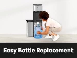 Brio 520 ICE Water Dispenser for 5 Gallon Bottle | Bullet Ice Maker Bottom Load Cooler | UV Self Cleaning, LED Touch Display with Digital Clock, Night Light, Child Safety Lock | 2X Fast Dispense