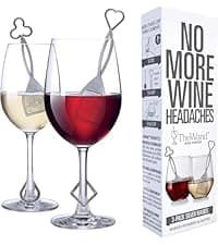 PureWine The Wand Wine Purifier - Red & White Wine Filters for Histamines & Sulfites, Sulfite Remover Sticks, Helps Allergies & Headaches, Gift Accessories for Women & Men - 8 Wands, Silver