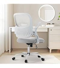 Sweetcrispy Home Office Managerial Executive Chair, Ergonomic Mesh Adjustable Swivel Mid-Back Chair with Comfortable Lumbar Support, Comfy Arms for Bedroom,Study,Student