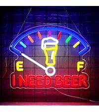 I Need Beer Neon Sign for Wall Decor Dimmable Beer LED Light Beer Dashboard Bar Neon Light for Man Cave Bar Pub Party Restaurant Christmas Birthday Gift Art Size13.6 * 12.5(WZCP020)