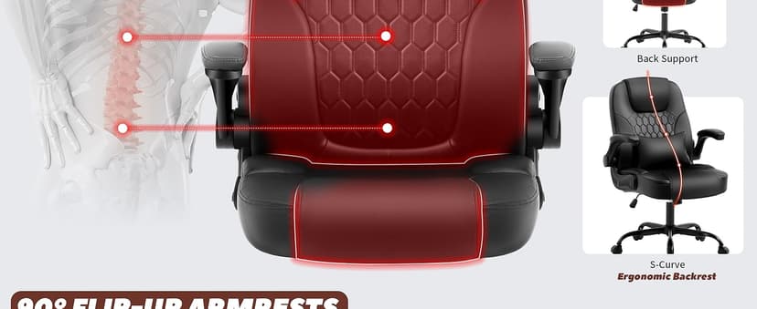 Executive Office Chair PU,Leather Office Chair with Wheels,360° Swivel Rolling Chair with Padded Arms,Ergonomic Computer Chair with Lumbar Support for Short People Use(Black)