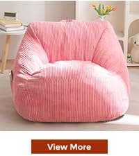 MAXYOYO Kids Bean Bag Chair, Floral Shaped Bean Bag Sofa, Plush Faux Fur Toddler Couch with Petal Backrest for Boys Girls, Stuffed Cozy Sofa for Nursery, Bedroom, Pink