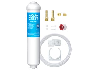 AQUA CREST INL-PLUS 5 years Inline Water Filter for Refrigerator and Ice Maker, High Capacity, 1/4-Inch Direct Connect Fittings, Easy Installation, Reduces Chlorine, Sediment, Bad Taste & Odor