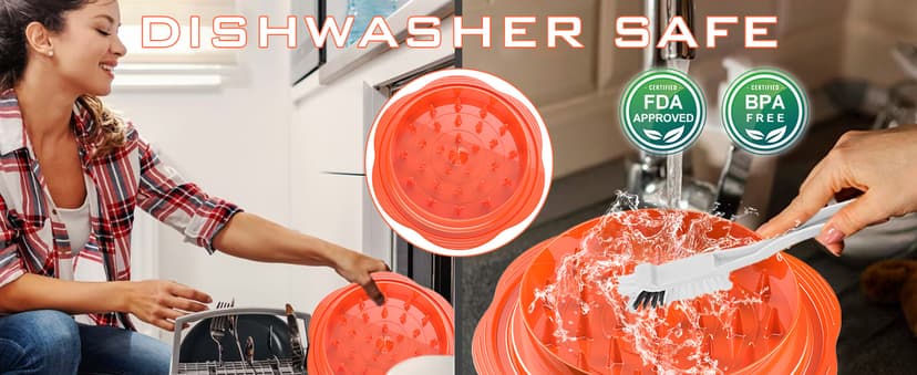 Chicken Shredder Large Chicken Breast Shredder Tool Twist with Brush&Fork, Visible Meat Shredder Machine, Anti-Slip Strip, Ergonomic Handle, BPA Free, Suitable for Pork Beef Chicken(Orange)