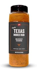 PS Seasoning Texas-Style Brisket Rodeo Rub- Dry BBQ Rubs and Spices for Grilling, Smoking, Roasting- Smoky Texas Flavor, BBQ Seasoning Spice Blend for Beef Brisket, Steak, Pulled Pork, Chicken, 24.6oz