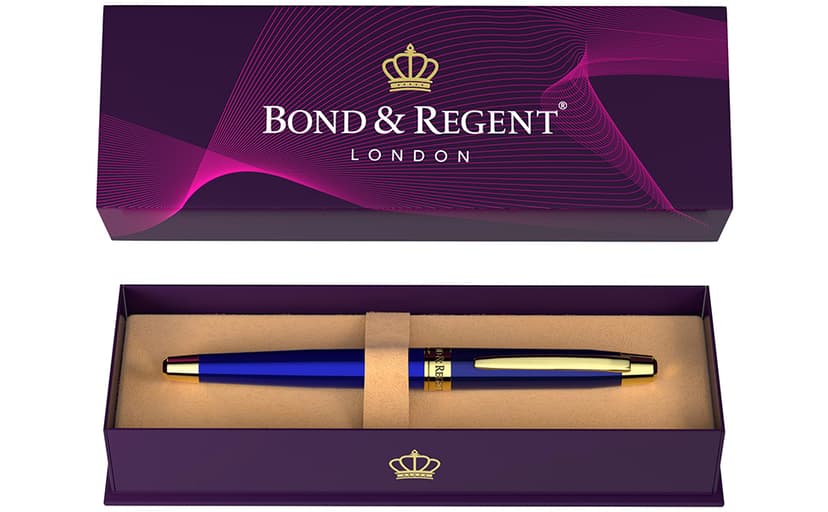 Royal Blue & 24 Karat Gold - Certified Luxury Grade Rollerball Pen | Nice Gift for Men & Women