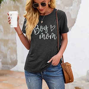Boy Mom Shirt for Women Mom Shirts Mother Gifts T Shirt Mom of Boys Funny Tops Tees