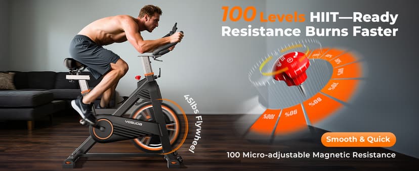 YOSUDA PRO Magnetic Exercise Bike 350 lbs Weight Capacity - Indoor Cycling Bike Stationary with Comfortable Seat Cushion, Silent Belt Drive 010C