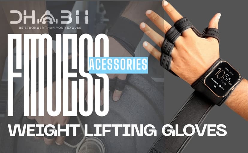Dhabii Weight Lifting Gloves Compatible with Smart Watches, Ventilated Workout Gloves with Wrist Wraps for Men and Women- Great for Cross Training, Pull Ups, Gym, Workout.
