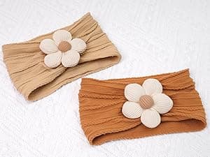 CÉLLOT 5 Pcs Baby Flower Headbands Baby Girls Nylon Headbands Soft Hairbands Hair Accessories for Newborn Infant Toddler Kids