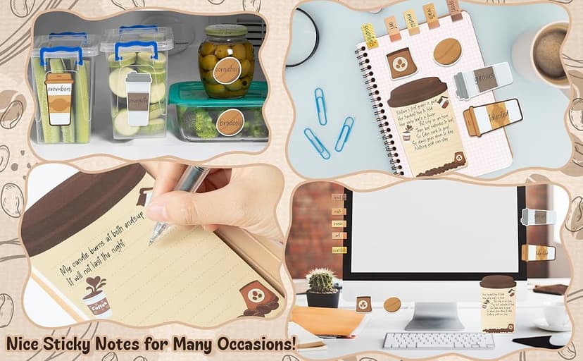 Self-Stick Notes Pages, Teacher Appreciation Gift, School Office Supplies, I Just Really Like Coffee Design B1ykin Sticky Notes Set - 550 Sheets Memo Writing Pad Coffee Cup Design B0CQT7V1DS