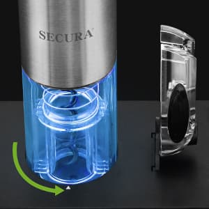 Secura Electric Wine Opener, Automatic Electric Wine Bottle Corkscrew Opener with Foil Cutter, Rechargeable (Stainless Steel) B01261VEOG