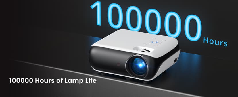 HAPPRUN Native 1080P Bluetooth Projector, Full HD Portable Outdoor Movie Projector with Built-in Speaker, Compatible with Smartphone, HDMI, USB, AV, Fire Stick, PS5 for Home, Bedroom, Outdoor Use