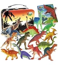 Zippytots Dinosaur Toys for Kids 3-5, 10 PCS Realistic Plastic Dinosaur Figure Toy Set Including T-Rex, Stegosaurus, Spinosaurus, Ideal Gift for Toddle