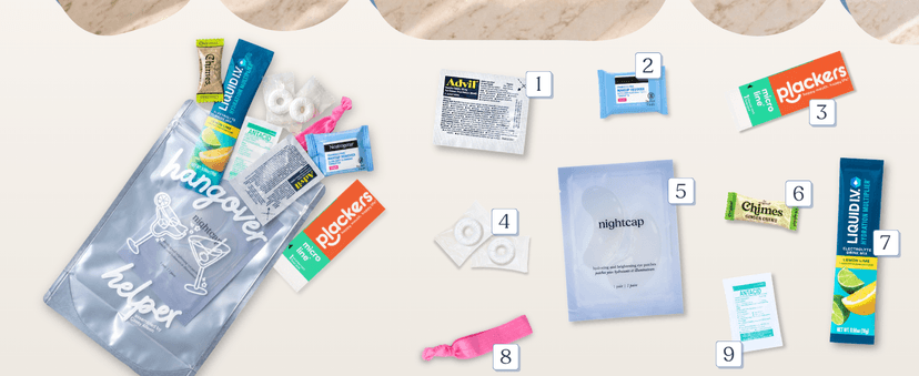 Hangover Kit (1 Pack) Pre Filled Party Favors, Goodie Bags, Gift for Bachelorette, Wedding, 21st Birthday, Girls Trip and All Celebrations