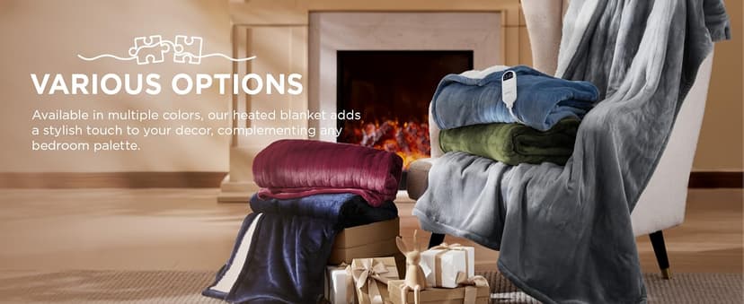 Bedsure Heated Blanket Throw Blanket - Fast Heating Electric Blanket, GentleSoft Flannel Heated Throw with 4 Time Settings, 6 Heating Settings, Warm Gifts for Grandma (50x60 inches, Grey)