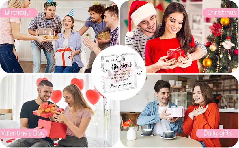 Gifts for Girlfriend from Boyfriend -Girlfriend Puzzle Piece Gift Unique Girlfriend Birthday Gifts for gf Valentines Mothers Day Anniversary Romantic Gift for Her