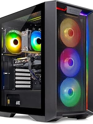 Skytech Gaming Nebula Gaming PC Desktop – AMD Ryzen 5 3600 3.6 GHz, NVIDIA GTX 1650, 500GB NVME SSD, 16GB DDR4 RAM 3200, 600W Gold PSU, 11AC Wi-Fi, Windows 11 Home 64-bit,Black