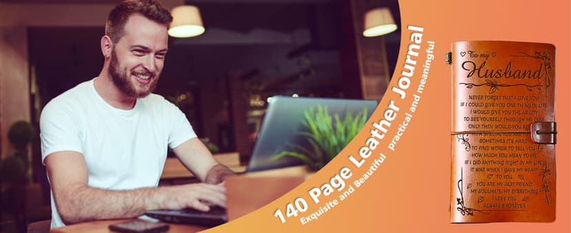 PRSTENLY Gifts for Husband Leather Journal, To My Husband Gifts 140 Page Refillable Notebooks, Fathers Day Anniversary Birthday Wedding Christmas Valentines Day Gifts for Him Men Husband from Wife