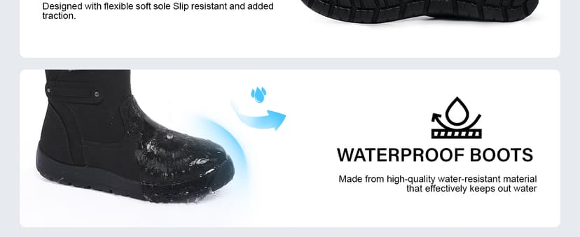 SHIBEVER Women's Snow Boots Winter Fur Lined Waterproof Anti-Slip Booties Women Ankle Snow Boots