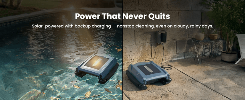 Betta Neo Solar-Powered Robotic Pool Skimmer with App Control & Ultra Long-Range Gateway System, Weather-Adaptive & Scheduled Cleaning, Dual Charging Options, for In-Ground & Above-Ground Pools (Blue)