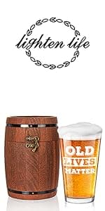 LIGHTEN LIFE Daddy's Sippy Cup Whiskey Glass 12 oz,Unique Dad Gift in Valued Wooden Box,Funny Gag Gift for New Dad,Father,Husband from Kids Wife for Father's Day,Birthday,Christmas