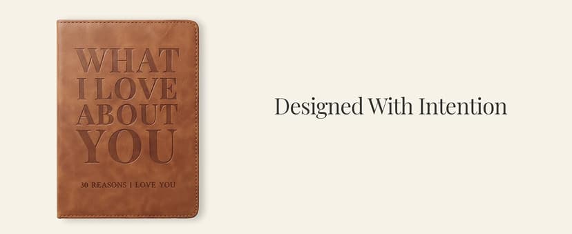 What I Love About You Leather Book – 30 Reasons Why I Love You, Fill-In-The-Blank Journal for Him & Her, Romantic Couples Keepsake (Brown Debossed)