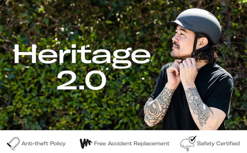Thousand Heritage 2.0 Adult Bike Helmet; The Original Low Profile Retro Commuter Cycling Helmet Safety Certified for Bicycle Skateboard Skating Roller Skates; for Men & Women