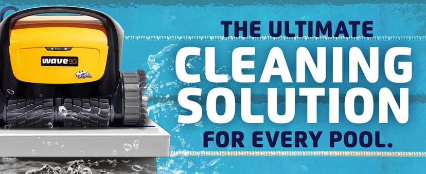 Dolphin Wave 90i Wi-Fi Automatic Robotic Pool Vacuum Cleaner Includes Caddy, Wall Climbing Scrubber Brush, Top Load Filters, Ideal for Commercial Pools up to 78 FT in Length