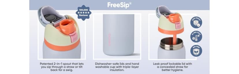 Owala FreeSip Stainless Steel Water Bottle 24 oz Black Cherry B0FJN3BTPV