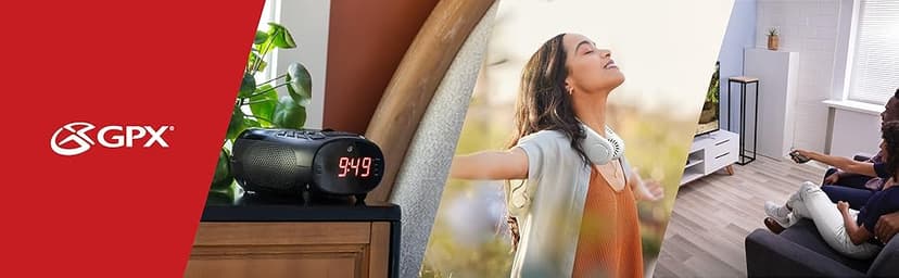 GPX C224B Dual Alarm Clock AM/FM Radio with Red LED Display (Black)