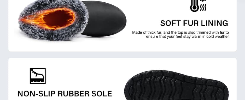 SHIBEVER Women's Snow Boots Winter Fur Lined Waterproof Anti-Slip Booties Women Ankle Snow Boots