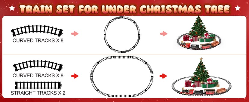 Hot Bee Train Set - Train Toys for Boys with Smokes, Lights and Sound, Toy Train Set for Under Christmas Tree, Toddler Model Trains for 3 4 5 6 7 8+ Years Old Kids Christmas Toys Gifts