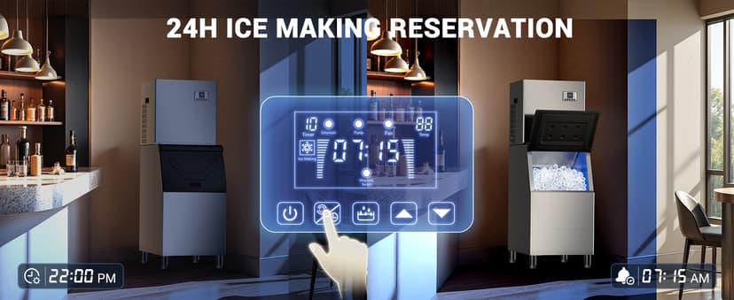 Commercial Ice Maker Machine, 680 LBS/24H with 560 LBS Storage, ETL Approval Industrial Ice Machine, 210 Ice Cubes in 5-15min, Self-Cleaning Stainless Steel Ice Maker for Business Restaurant Hotel