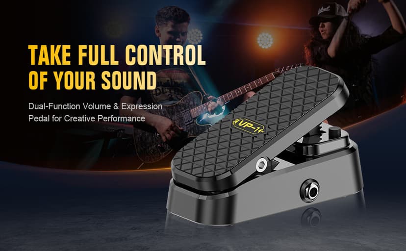 Volume Expression Pedal for Electric Guitar – Dual-Function Passive Foot Controller, No Power Required, Silent Operation, Non-Slip Design, 1/4” Input/Output for Effects and Pedalboards