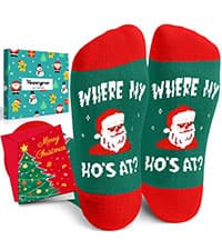 Zmart Christmas Gifts Stocking Socks for Women Men, Secret Santa Gifts Elf Stocking Xmas Gifts for Teens
