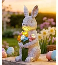 Nacome Solar Garden Outdoor Statues Turtle with Succulent and 7 LED Lights - Lawn Decor Tortoise Statue for Patio, Balcony, Yard Ornament - Unique Housewarming Gifts