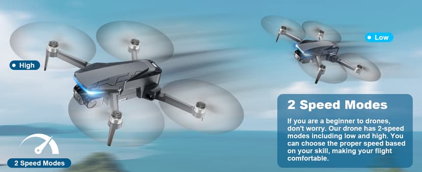 GPS Drone with Camera, 2K HD Drones for Adults, Foldable FPV Drone with GPS Auto Return, Follow Me, Circle Fly, Waypoint Fly, 5G Transmission, Gestures Selfie, Brushless Motor, 2 Batteries, Charcoal