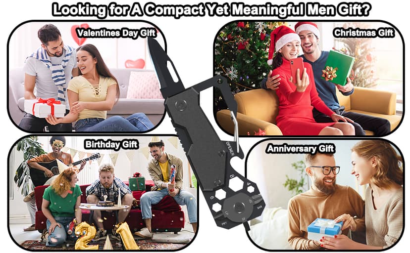 Mens Gifts Multi Pocket Knife - Unique Gift Ideas for Christmas Stocking Stuffers Birthday Valentines Fathers Day Anniversary, Novelty Folding EDC Knife for Xmas Secret Santa Gifts for Him Dad Husband