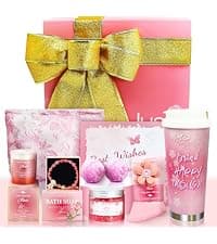 Birthday Gift for Women, Luxury Self Care Spa Gift Basket with Blanket for Mom, Wife, Sister, Friend, Girlfriend, Grandmother, Get Well Soon & Christmas gift for Her B0FKMYHG7N