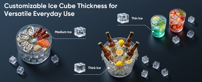 Coolake Commercial Ice Maker Machine, 200Lbs/Day Under Counter Ice Maker with 55 Lbs Storage, Stainless Steel Freestanding Built-in Outdoor Ice Machine with Water Filter for Home Bar Cafe Garage