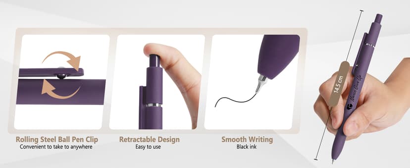 ENOMY Personalized Ballpoint Pens with Logo/Name/Text, Black Ink Custom Engraved Pen in Bulk, Ideal for Christmas Gifts, Birthday Presents, College, Offices & Businesses